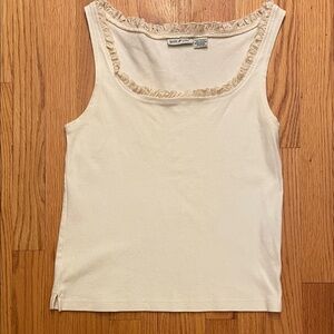 White Stag Cream Ruffle Tank Top